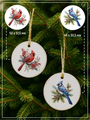 Наклейки на свечи водные для декупажа зимние птицы из каталога Наклейки декупажные для декора свечей, яиц, изделий из гипса, в интернет-магазине BPW.style